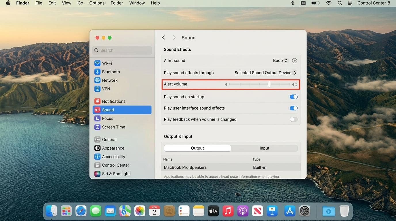 mac-os-sound-settings-window-showing-alert-volume-slider-highlighted-with-a-red-box-over-desktop-background