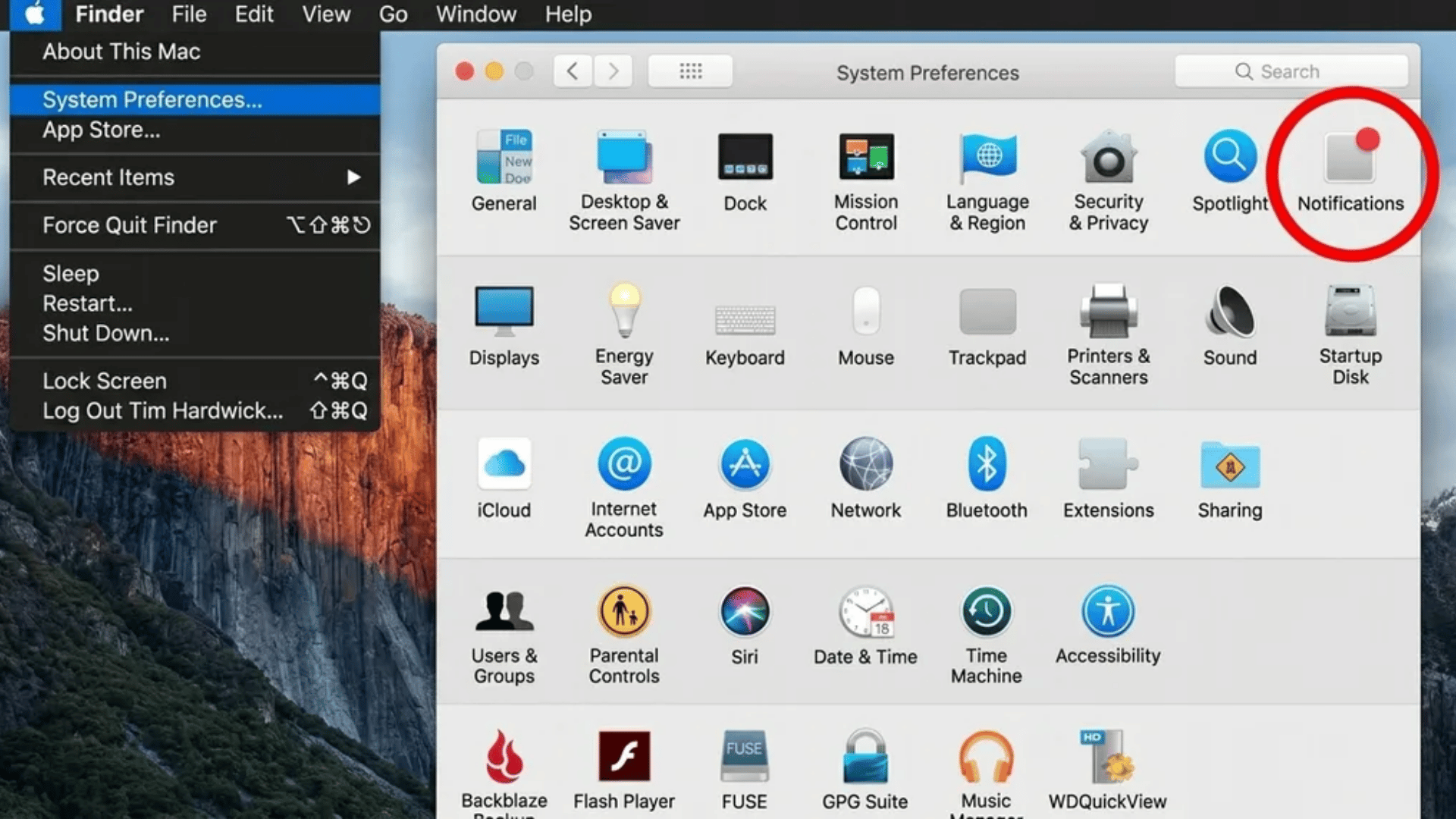 mac-os-system-preferences-window-with-notifications-icon-highlighted-using-a-red-circle-in-top-right-area